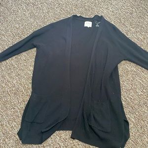 Long black oversized black cardigan, size L